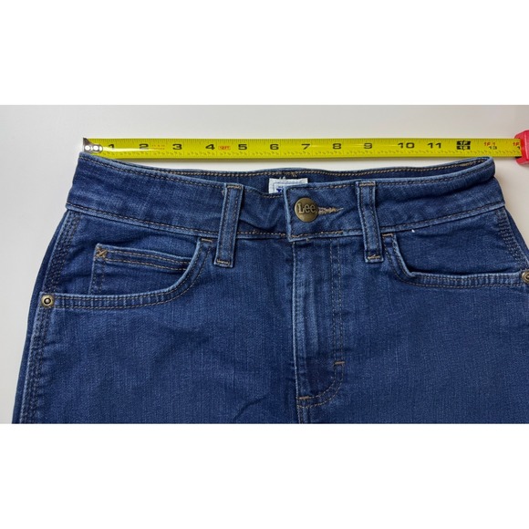 LEE Heritage Denim Jean Skirt Womens Size 2M Blue‎ Utility Carpenter Cargo - Picture 6 of 7